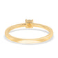 Anillo de Plata Bañada en Oro con Diamante Rojo
