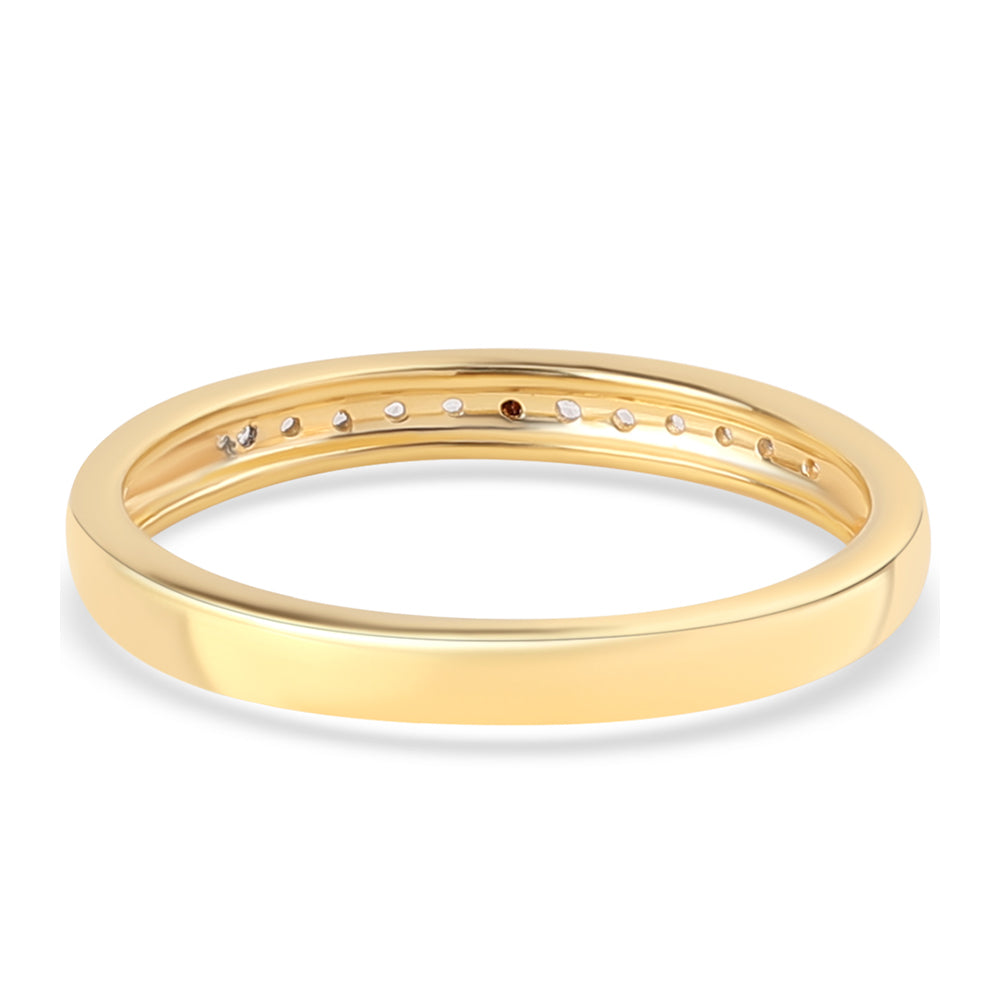 Anillo de Plata Bañada en Oro con Diamante Rojo y Topacio Blanco 3 