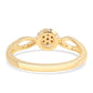 Anillo de Plata Bañada en Oro con Diamante Rojo y Diamante blanco