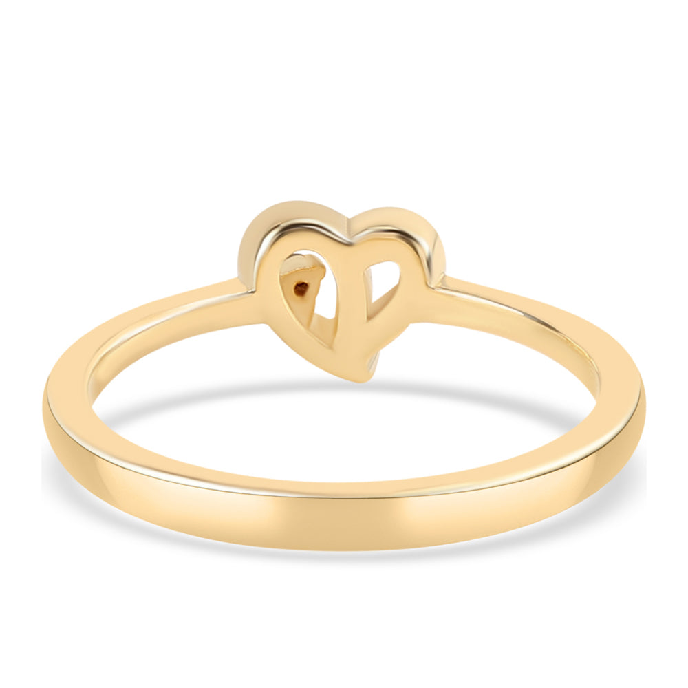 Anillo de Plata Bañada en Oro con Diamante Rojo y Diamante blanco 3 