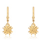 Pendientes de Plata Bañada en Oro con Diamante Rojo y Diamante blanco