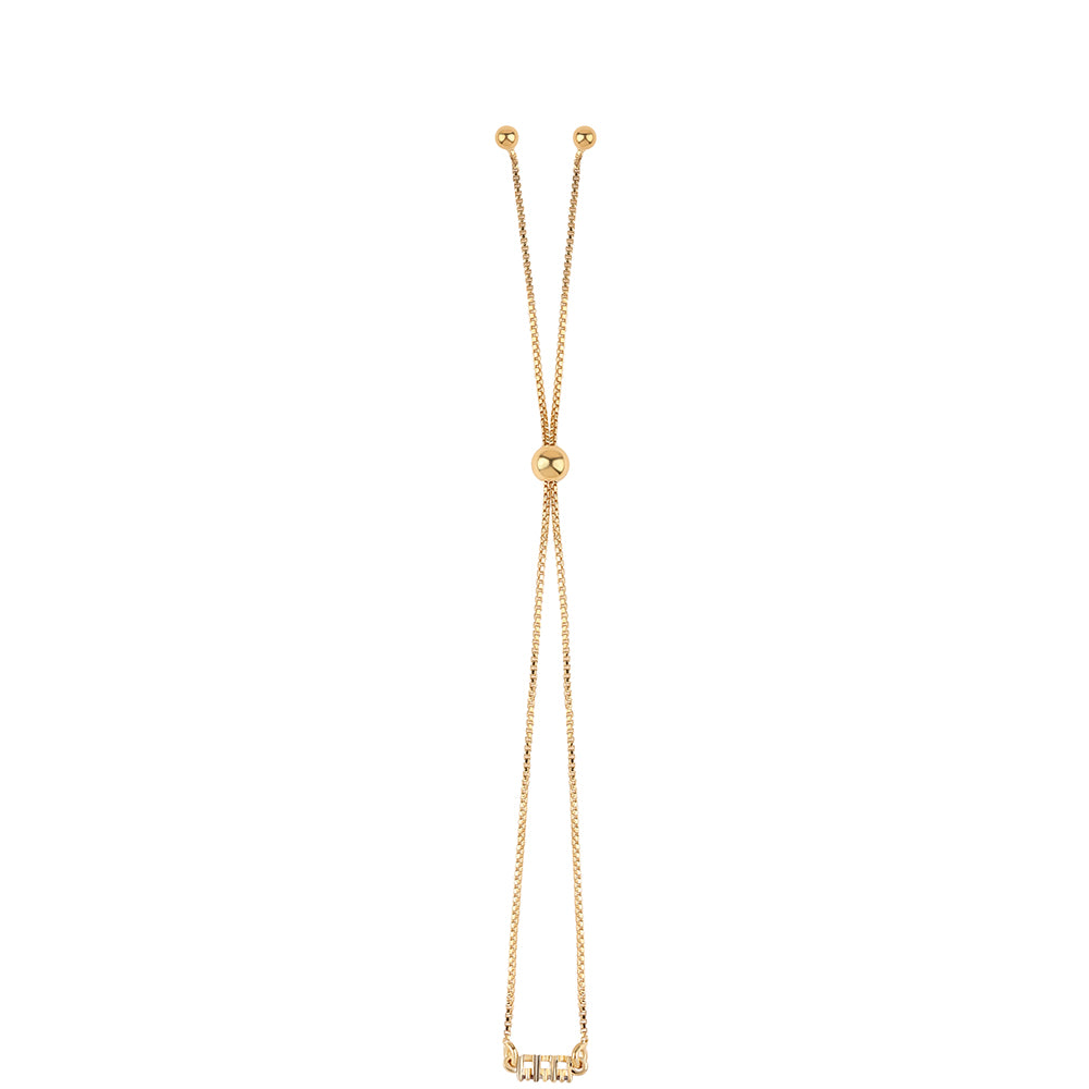 Pulsera de Plata Bañada en Oro con Diamante Rojo y Diamante blanco 3 