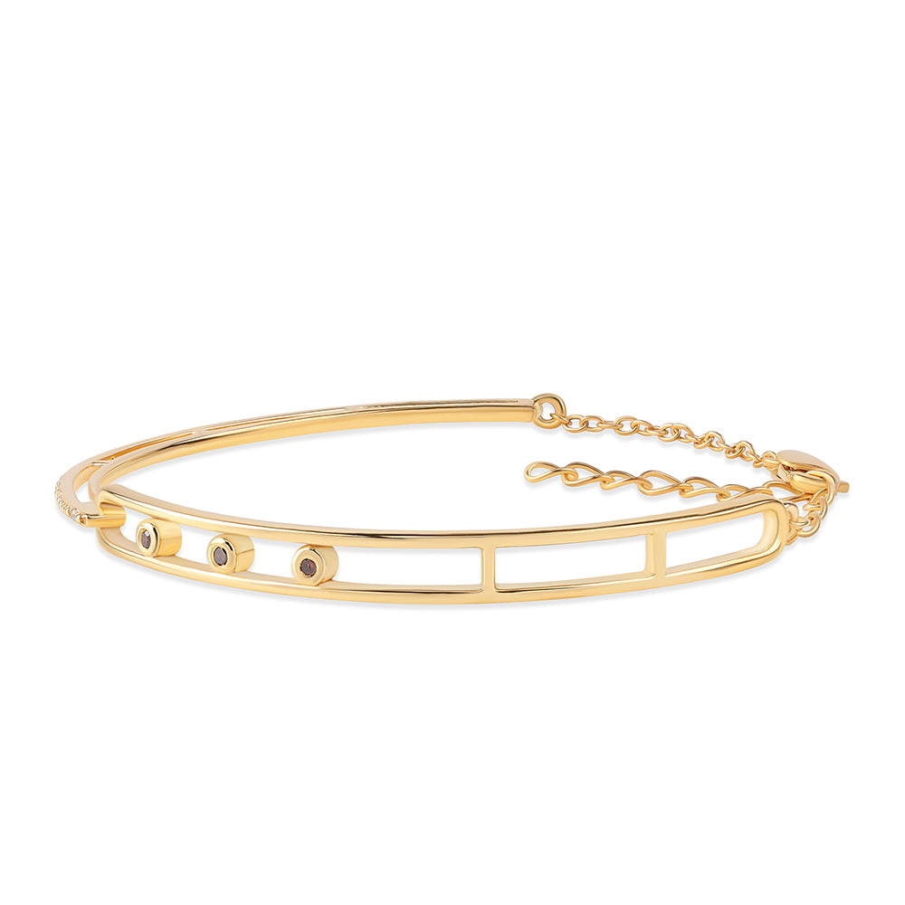 Pulsera de Plata Bañada en Oro con Diamante Rojo y Diamante blanco 2 