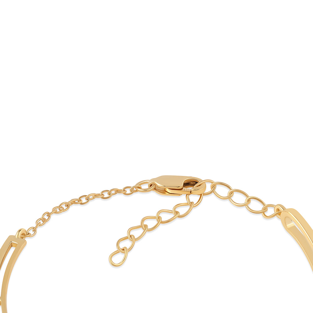 Pulsera de Plata Bañada en Oro con Diamante Rojo y Diamante blanco 3 