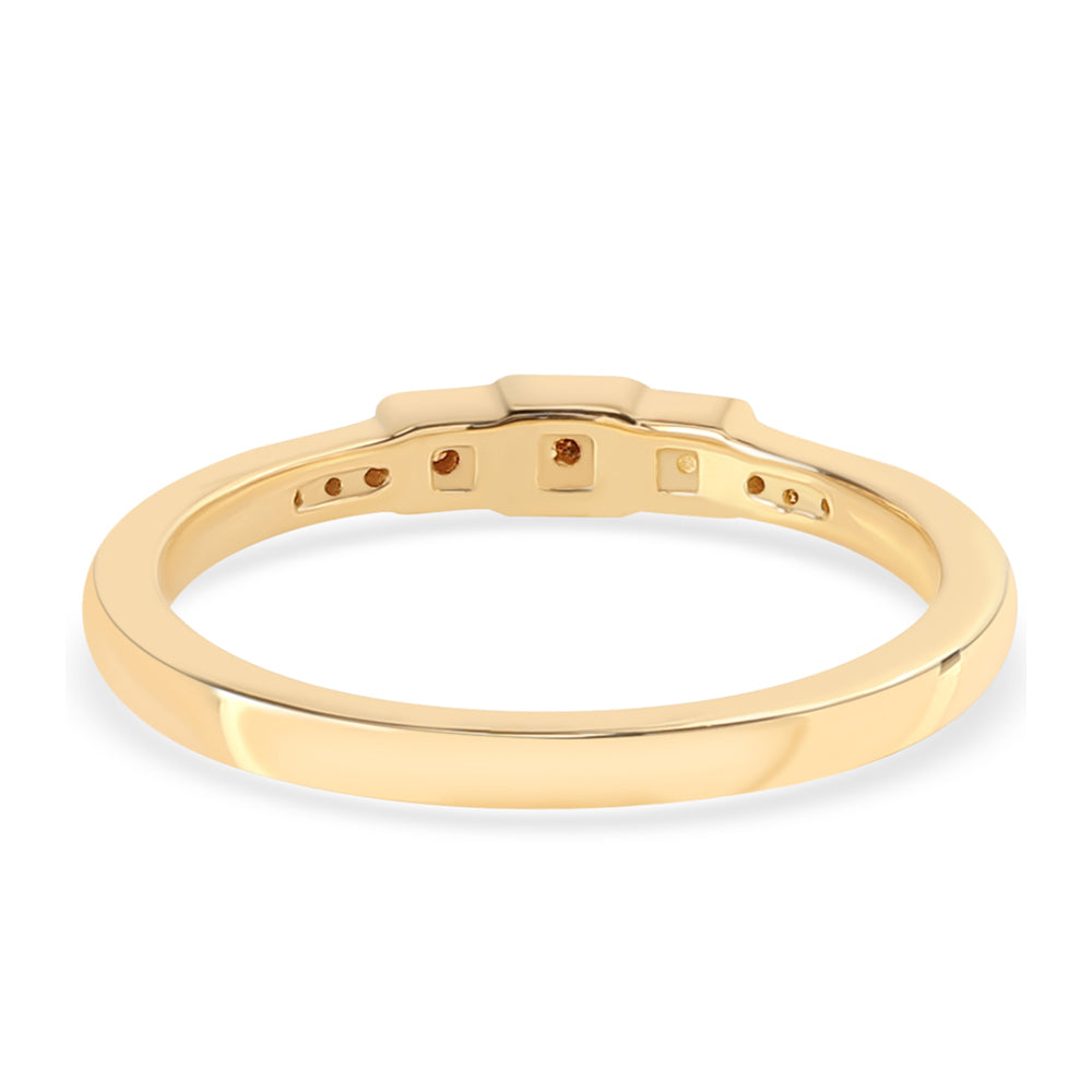 Anillo de Plata Bañada en Oro con Diamante Rojo 6 