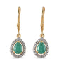 Conjunto de Plata Bañada en Oro con Rubí de Tailandia y Esmeralda de Brasil ( Pendientes )