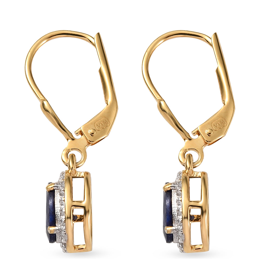 Conjunto de Plata Bañada en Oro con Rubí de Tailandia y Esmeralda de Brasil ( Pendientes ) 7 