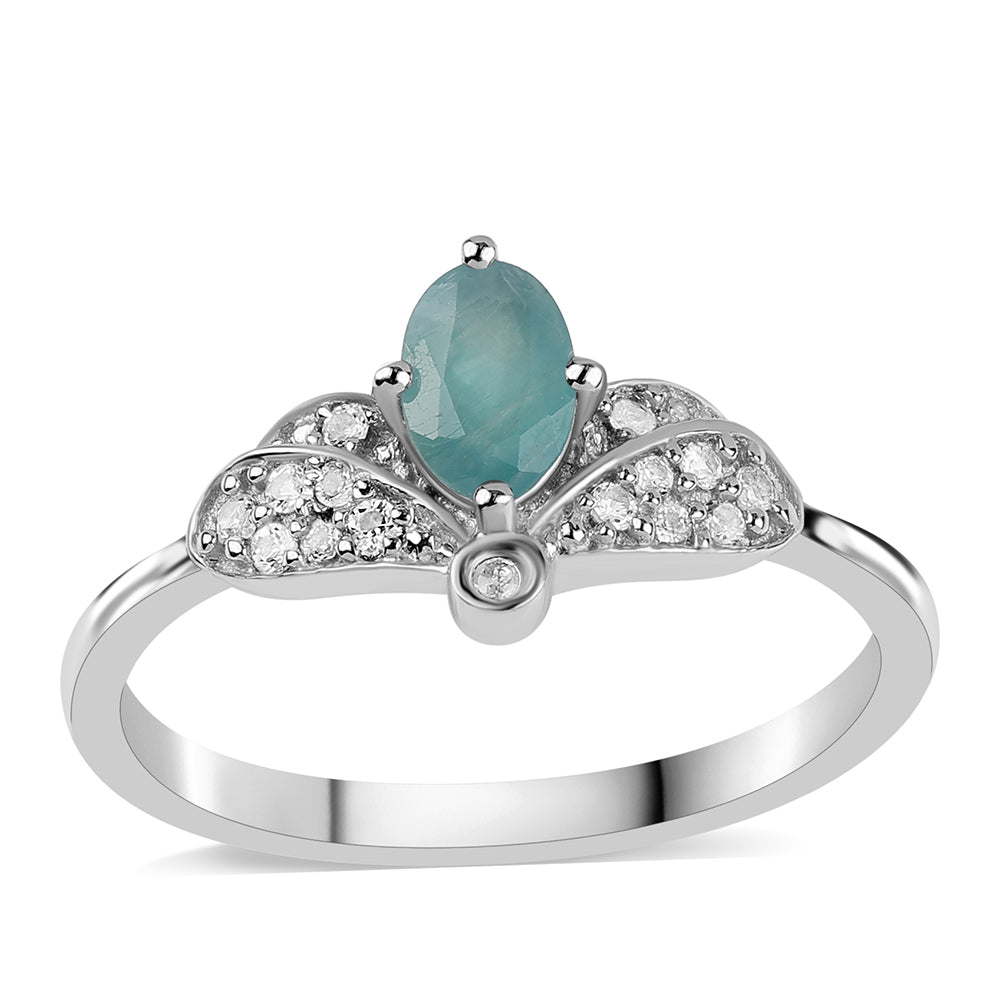 Anillo de Plata con Grandidierita y Topacio Blanco 1 