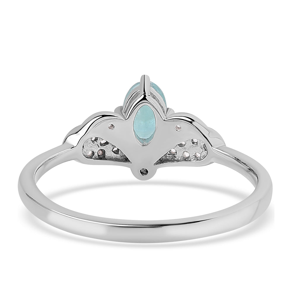 Anillo de Plata con Grandidierita y Topacio Blanco 2 