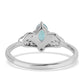 Anillo de Plata con Grandidierita y Topacio Blanco