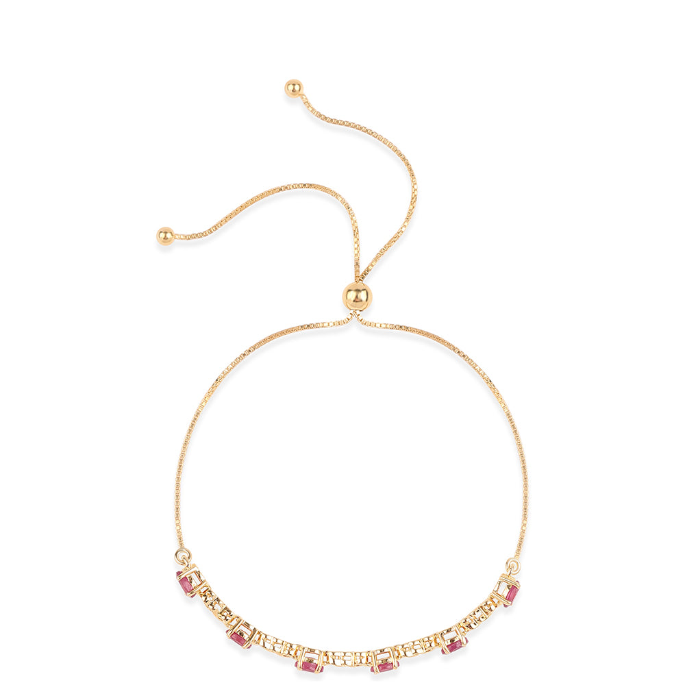 Pulsera de Plata Bañada en Oro con Rubí de Mozambique