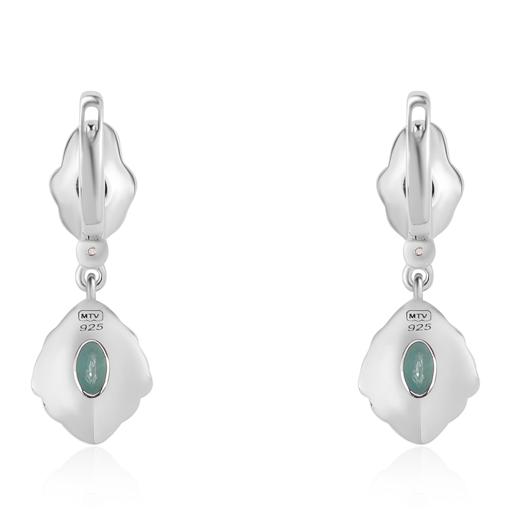 Pendientes de Plata con Grandidierita y Topacio Blanco
