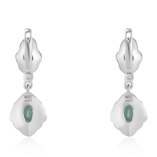 Pendientes de Plata con Grandidierita y Topacio Blanco