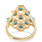 Anillo de Plata Bañada en Oro con Turquesa Bella Durmiente