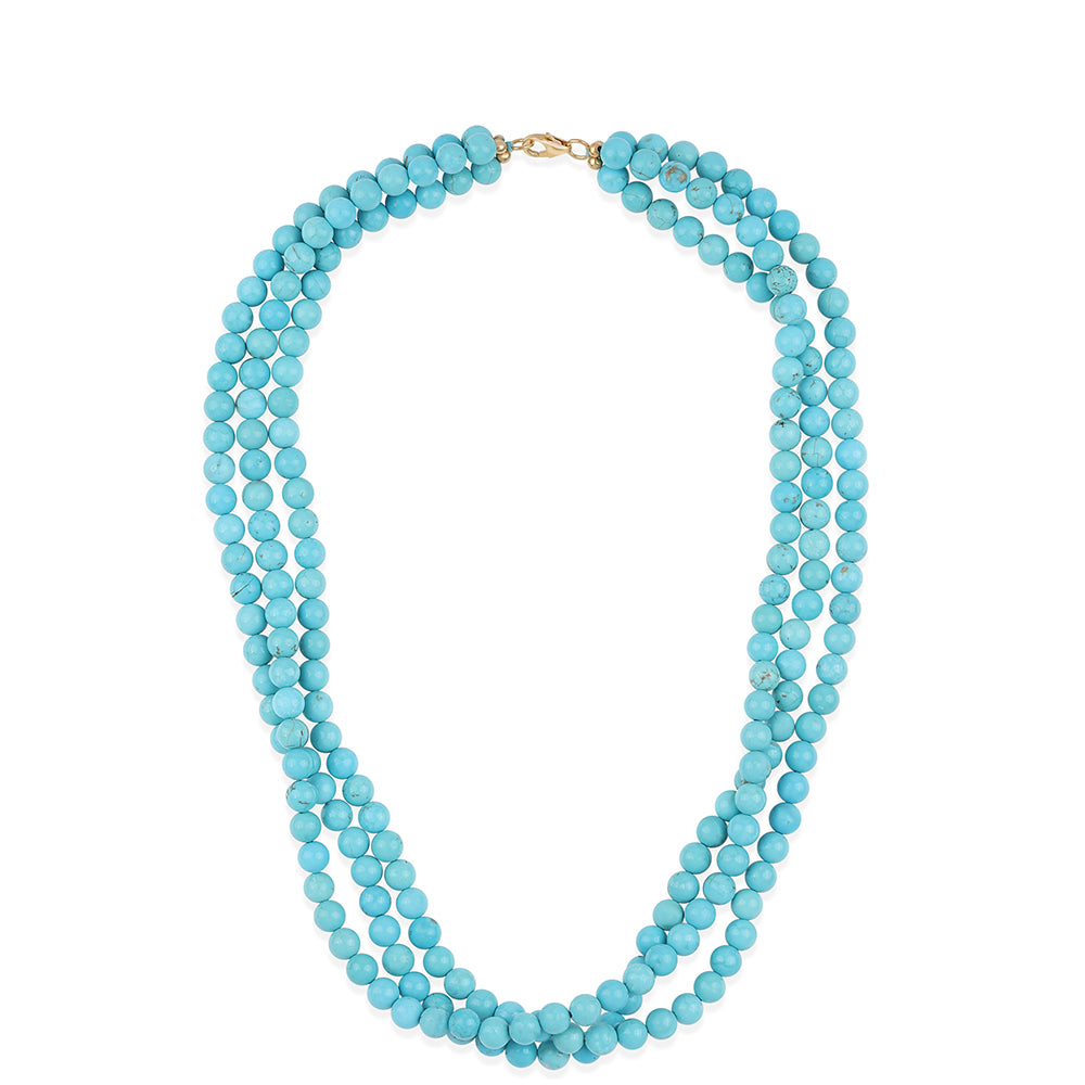 Collar de Plata Bañada en Oro con Turquesa Bella Durmiente