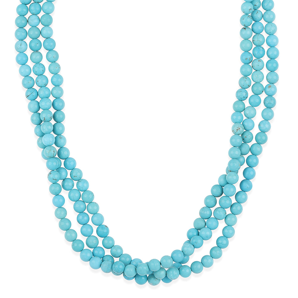 Collar de Plata Bañada en Oro con Turquesa Bella Durmiente 3 