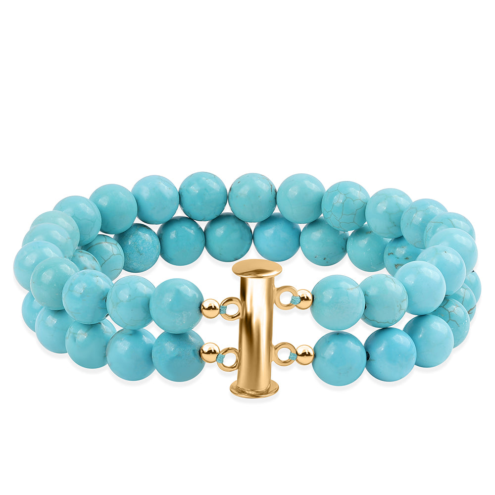 Pulsera de Plata Bañada en Oro con Turquesa Bella Durmiente 2 