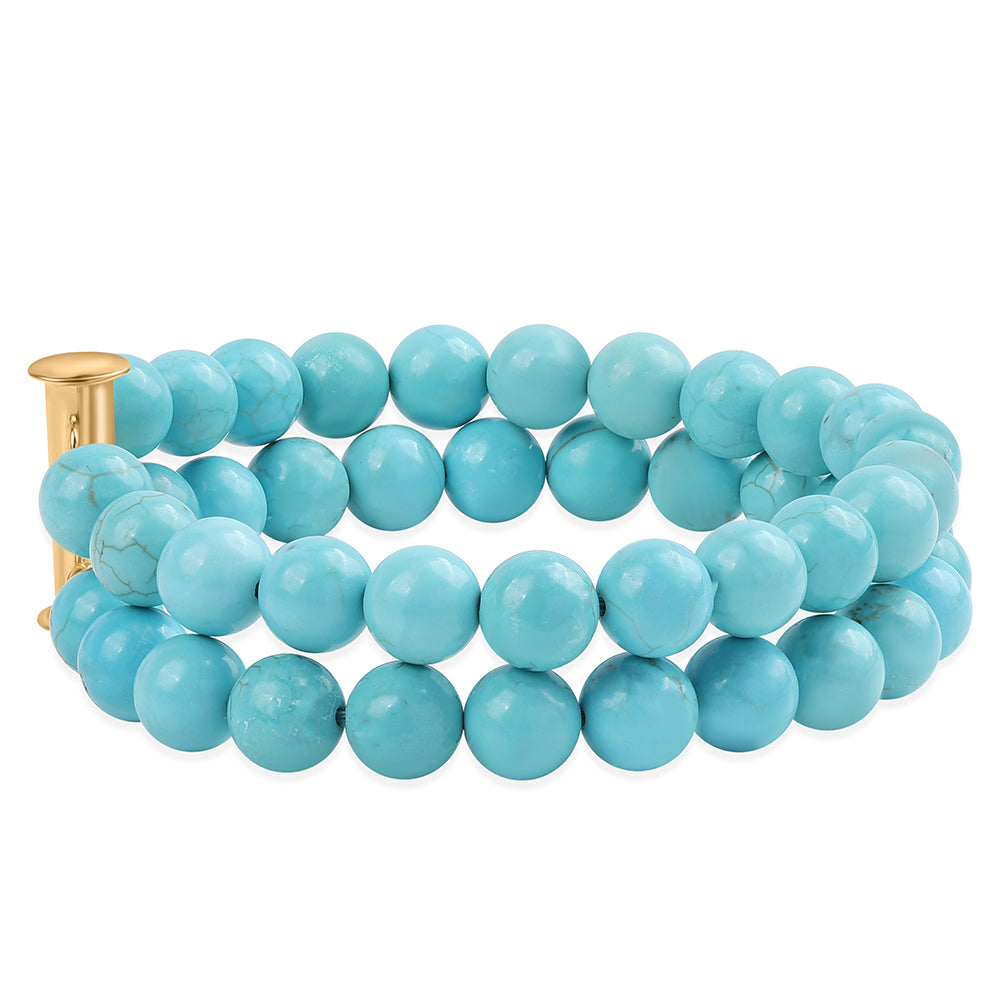 Pulsera de Plata Bañada en Oro con Turquesa Bella Durmiente 3 