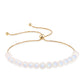 Pulsera de Plata Bañada en Oro con Piedra Lunar Arco Iris