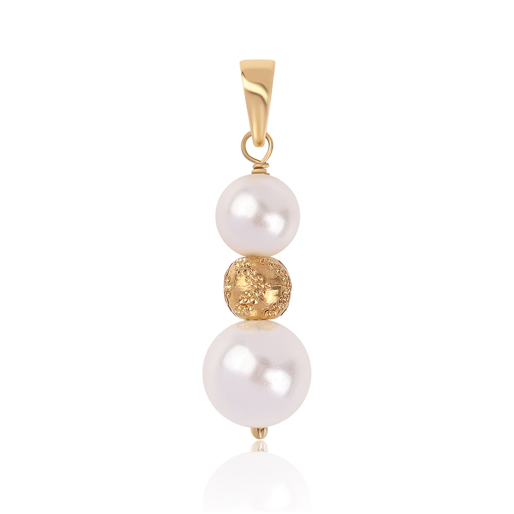 Colgante de Plata Bañada en Oro con Perla blanca de agua dulce 1 