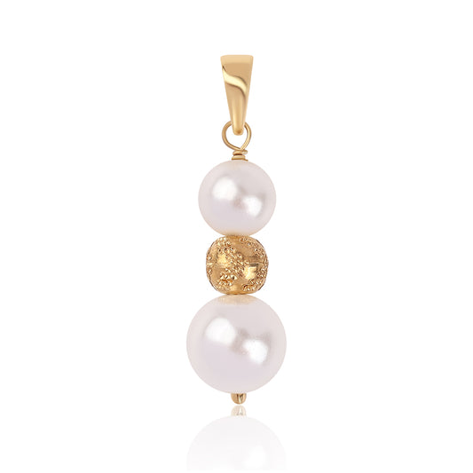 Colgante de Plata Bañada en Oro con Perla blanca de agua dulce