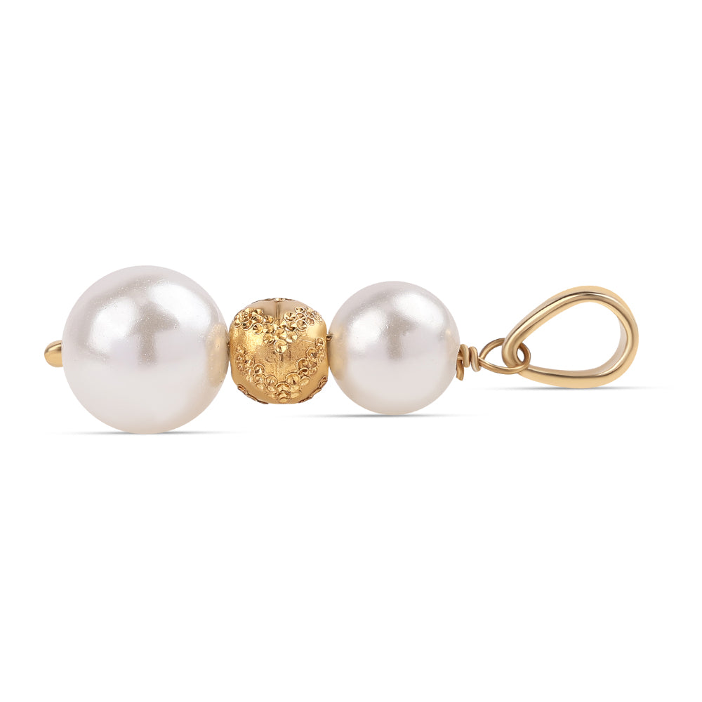Colgante de Plata Bañada en Oro con Perla blanca de agua dulce 2 
