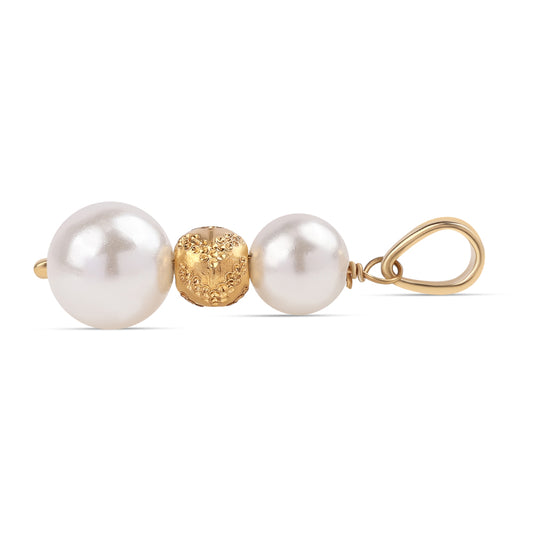 Colgante de Plata Bañada en Oro con Perla blanca de agua dulce