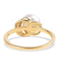 Anillo de Plata Bañada en Oro con Perla blanca de agua dulce y Topacio Blanco