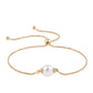 Pulsera de Plata Bañada en Oro con Perla blanca de agua dulce