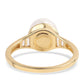 Anillo de Plata Bañada en Oro con Perla blanca de agua dulce y Topacio Blanco