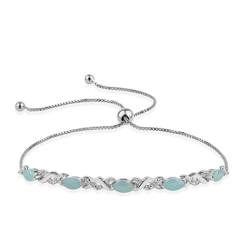Pulsera de Plata con Grandidierita y Topacio Blanco 1 