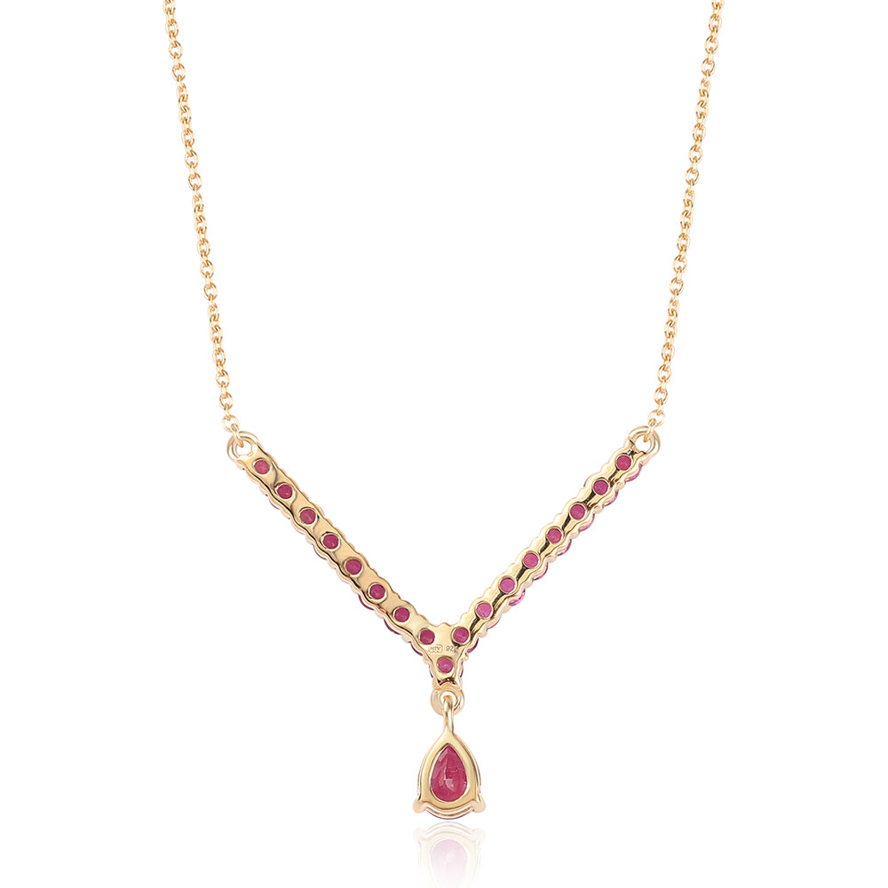 Collar de Plata Bañada en Oro con Rubí de Mozambique 2 