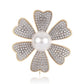 Broche de Plata Bañada en Oro con Perla blanca de agua dulce