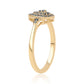 Anillo de Plata Bañada en Oro con Diamante Azul