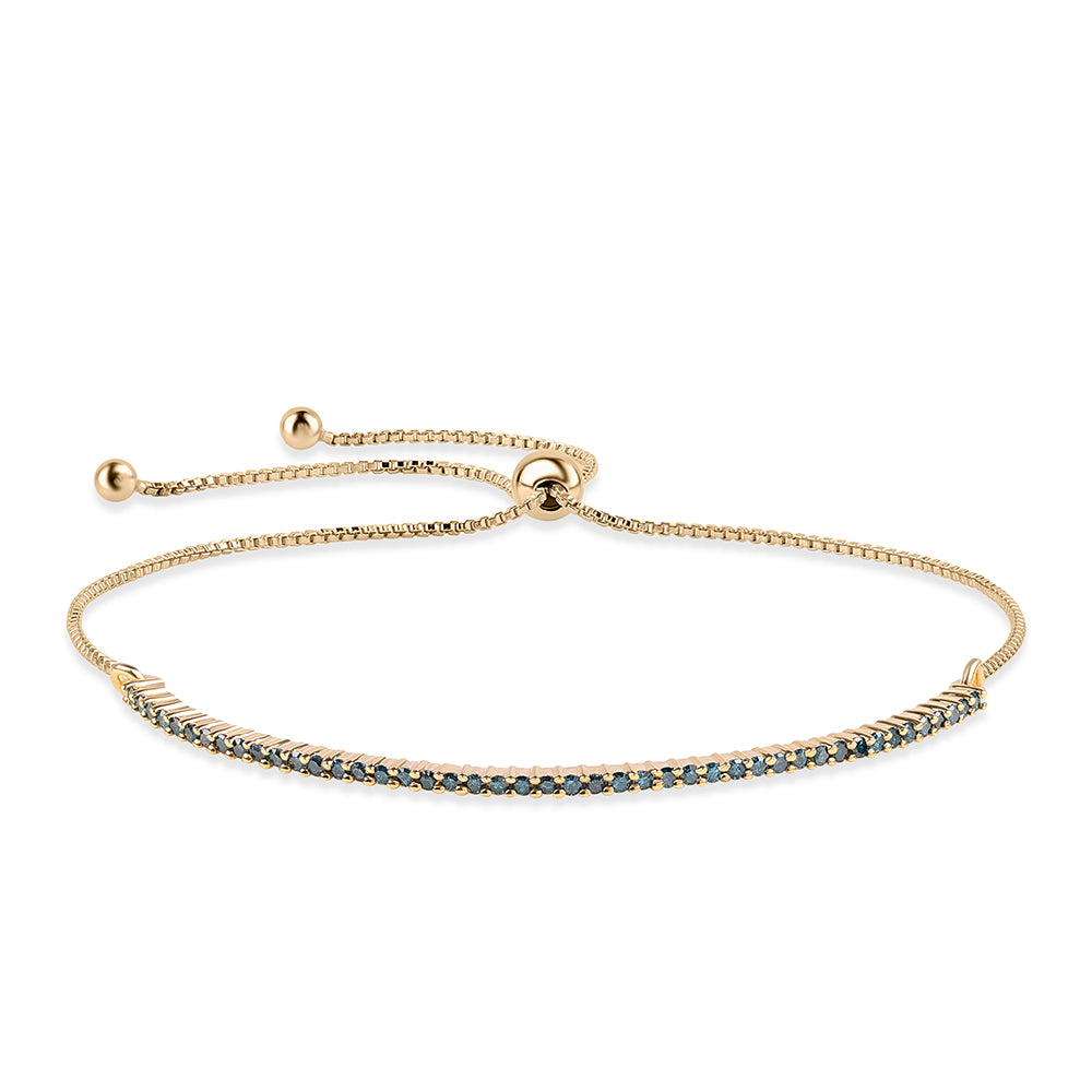 Pulsera de Plata Bañada en Oro con Diamante Azul 1 