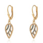 Pendientes de Plata Bañada en Oro con Diamante Azul