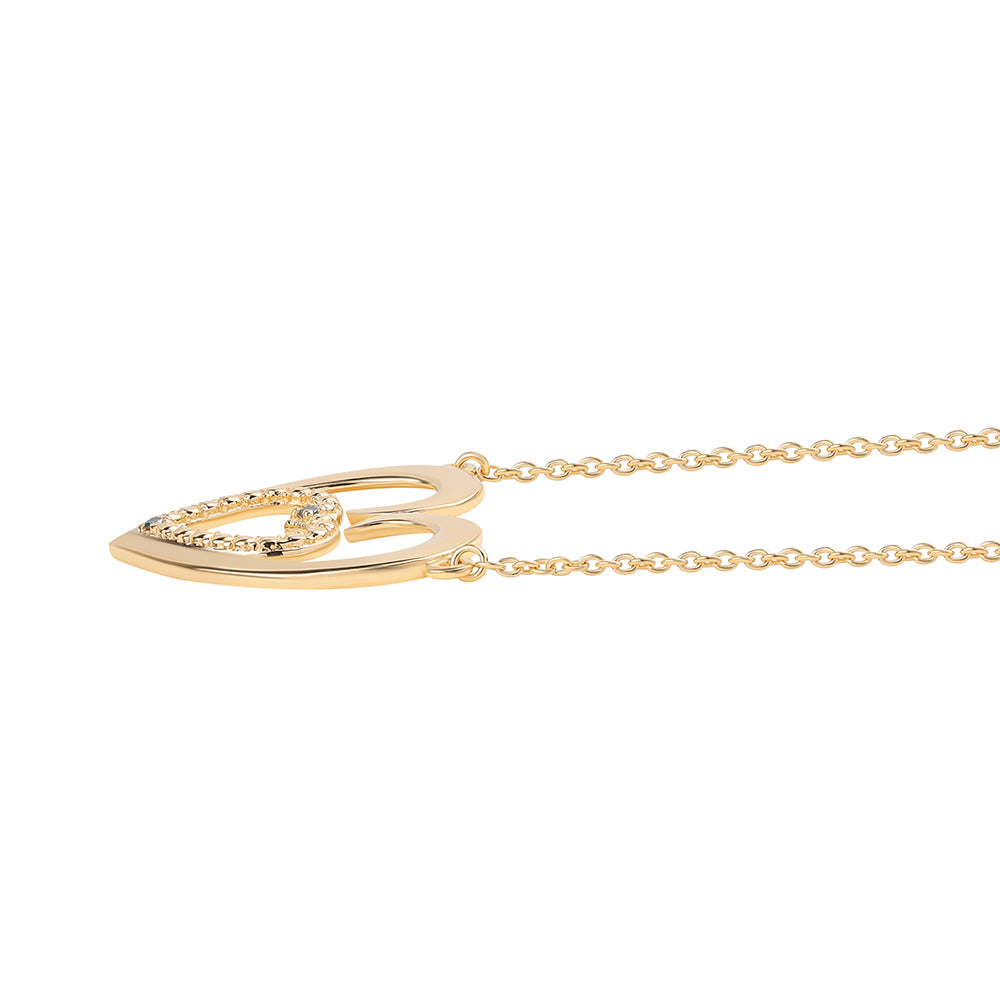 Collar de Plata Bañada en Oro con Diamante Azul 2 