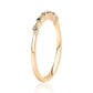 Anillo de Plata Bañada en Oro con Diamante Azul