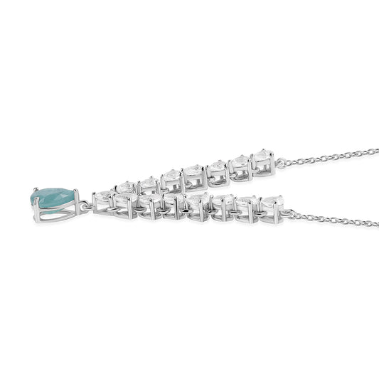 Collar de Plata con Grandidierita y Topacio Blanco
