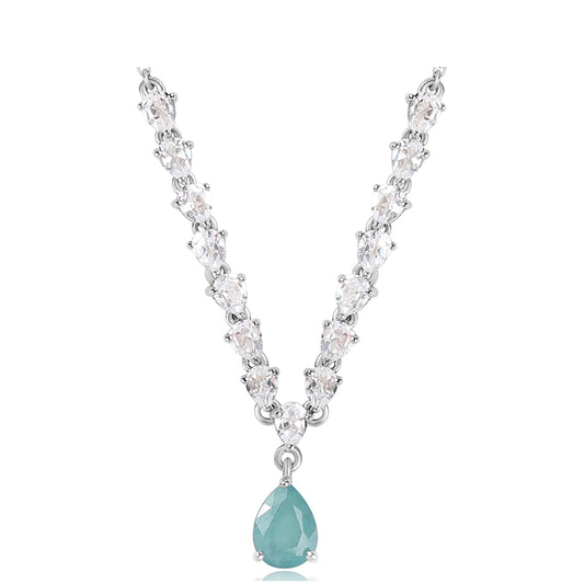 Collar de Plata con Grandidierita y Topacio Blanco