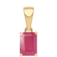 Colgante de Plata Bañada en Oro con Rubí de Mozambique