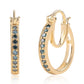 Pendientes de Plata Bañada en Oro con Diamante Azul