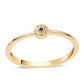 Anillo de Plata Bañada en Oro con Diamante Azul
