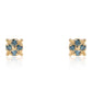 Pendientes de Plata Bañada en Oro con Diamante Azul