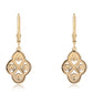 Pendientes de Plata Bañada en Oro con Diamante Azul y Diamante blanco