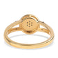 Anillo de Plata Bañada en Oro con Diamante Azul y Diamante blanco