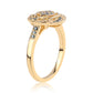 Anillo de Plata Bañada en Oro con Diamante Azul