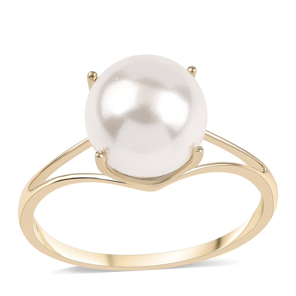 Anillo de Oro 9K con Perla blanca de agua dulce 1 