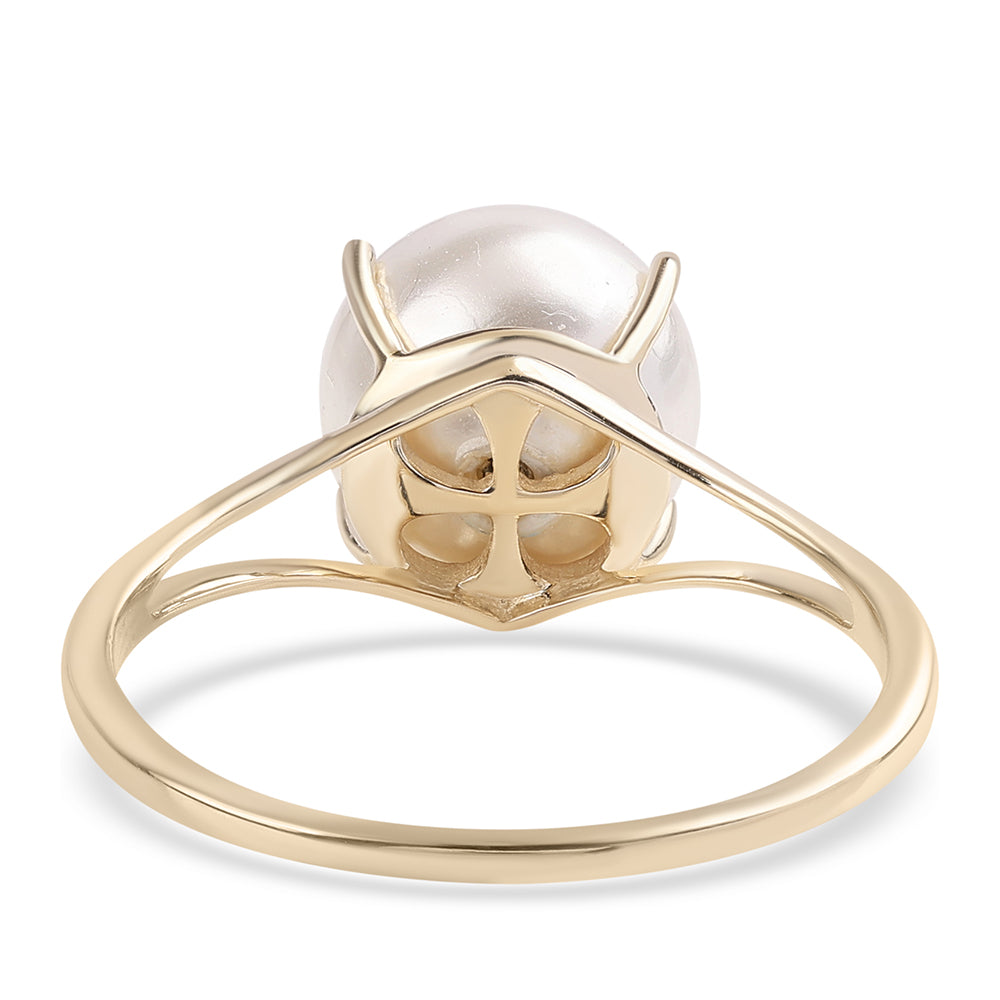 Anillo de Oro 9K con Perla blanca de agua dulce 2 