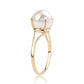 Anillo de Oro 9K con Perla blanca de agua dulce